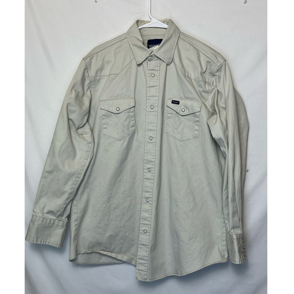 Wrangler Mens XLT Tan Retro Premium Long Sleeve Snap Front Shirt MS713ST Western
